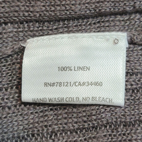 Eileen Fisher Linen Cardigan Sweater Lightweight Brown Gray Classic Summer M - Picture 13 of 14
